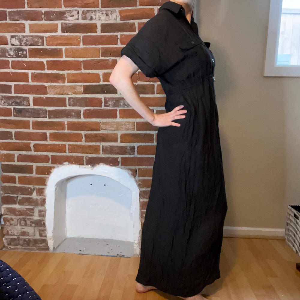 MINKPINK Sheer, Buttoned Maxi Dress - Black